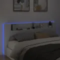 Armoire tête de lit avec LED blanc 220x16,5x103,5 cm