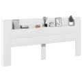 Armoire tête de lit avec LED blanc 220x16,5x103,5 cm