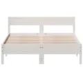 Cadre de lit avec tête de lit blanc 140x200 cm bois pin massif