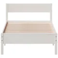 Cadre de lit avec tête de lit blanc 90x190cm bois de pin massif