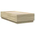 Cadre de lit chêne sonoma 75x190 cm bois d'ingénierie