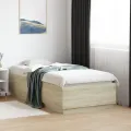 Cadre de lit chêne sonoma 75x190 cm bois d'ingénierie