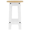 Tabourets de bar lot de 2 blanc bois massif de pin