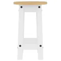 Tabourets de bar lot de 2 blanc bois massif de pin