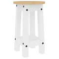 Tabourets de bar lot de 2 blanc bois massif de pin