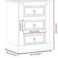 Table de chevet Corona 53x39x66 cm bois de pin massif