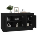 Buffet noir 102x35x55 cm bois d'ingénierie