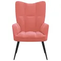 Chaise de relaxation Rose Velours