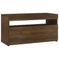 Meuble TV avec lumières LED Chêne marron 75x35x40 cm