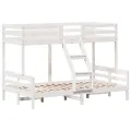 Lit superposé 80x200/120x200 cm blanc bois de pin massif