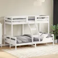 Lit superposé 80x200/120x200 cm blanc bois de pin massif