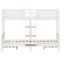 Lit superposé 80x200/120x200 cm blanc bois de pin massif