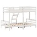 Lit superposé 80x200/120x200 cm blanc bois de pin massif
