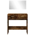 Coiffeuse avec miroir chêne fumé 80x39x80 cm