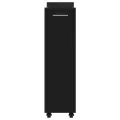 Armoire avec roues noir 60x22x79 cm bois d'ingénierie