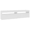 Meubles TV 2 pcs avec lumières LED Blanc brillant 75x35x40 cm