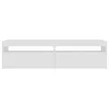 Meubles TV 2 pcs avec lumières LED Blanc brillant 75x35x40 cm