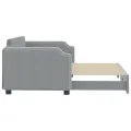 Lit de jour avec lit gigogne gris clair 90x200 cm tissu