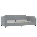 Lit de jour avec lit gigogne gris clair 90x200 cm tissu
