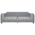 Lit de jour avec lit gigogne gris clair 90x200 cm tissu