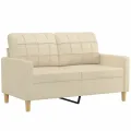 Canapé à 2 places Crème 120 cm Tissu