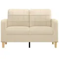 Canapé à 2 places Crème 120 cm Tissu