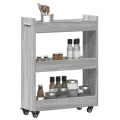 Armoire avec roues sonoma gris 60x22x79 cm bois d'ingénierie