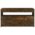 Meuble TV avec lumières LED Chêne fumé 75x35x40 cm