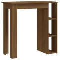 Table de bar avec étagère Chêne marron 102x50x103,5cm Aggloméré