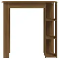 Table de bar avec étagère Chêne marron 102x50x103,5cm Aggloméré