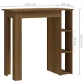Table de bar avec étagère Chêne marron 102x50x103,5cm Aggloméré