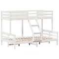 Lit superposé 90x200/120x200 cm blanc bois de pin massif