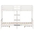 Lit superposé 90x200/120x200 cm blanc bois de pin massif