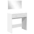 Coiffeuse avec miroir blanc 80x39x80 cm