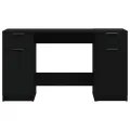 Bureau avec armoire latérale Noir Bois d'ingénierie