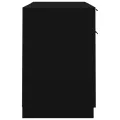 Bureau avec armoire latérale Noir Bois d'ingénierie