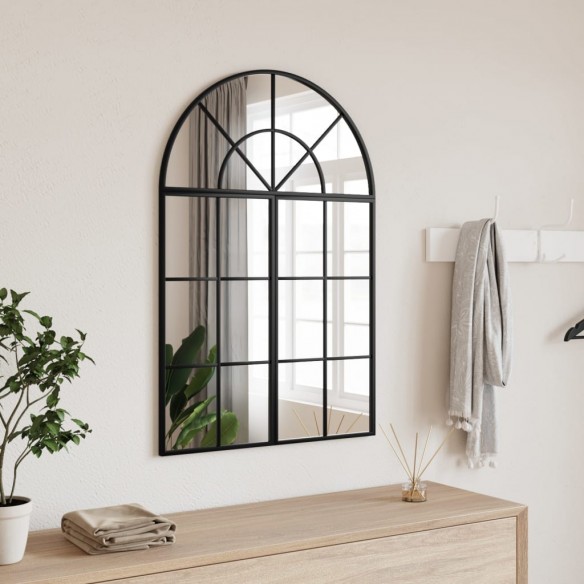 Miroir mural noir 60x30 cm arche fer