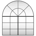 Miroir mural noir 100x110 cm arche fer