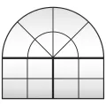 Miroir mural noir 100x90 cm arche fer