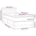 cadre de lit avec matelas Noir 100x200 cm Velours