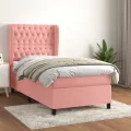 cadre de lit et matelas Rose 80x200 cm Velours
