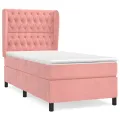 cadre de lit et matelas Rose 80x200 cm Velours