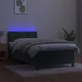 cadre de lit avec matelas et LED Vert foncé 80x200cm