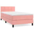 cadre de lit et matelas Rose 80x200 cm Velours