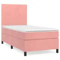 cadre de lit et matelas Rose 80x200 cm Velours