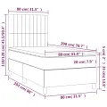cadre de lit et matelas Rose 80x200 cm Velours