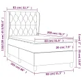 cadre de lit et matelas Vert foncé 80x200 cm Velours