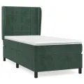 cadre de lit et matelas Vert foncé 80x200 cm Velours