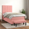 cadre de lit et matelas Rose 80x200 cm Velours
