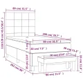cadre de lit et matelas Rose 80x200 cm Velours